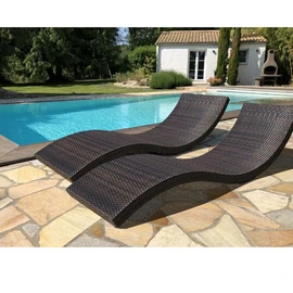 Lot de 2 bains de soleil - Chocolat - CANCUN