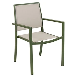 Fauteuil de jardin empilable - Aluminium - Kaki - SANTORIN