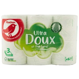 Papier toilette blanc ultra doux et parfumé 3 épaisseurs (x6)