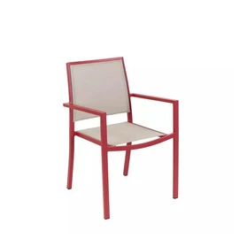 Fauteuil de jardin empilable - Aluminium - Terracotta - SANTORIN