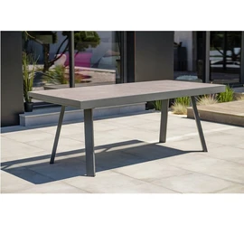 Table de jardin - 10/12 places - Aluminium/céramique - Gris - STOCKHOLM