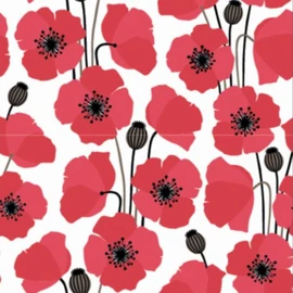 20 serviettes en papier décorées 3 plis 33x33x20 cm POPPY