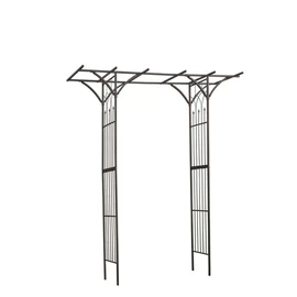 Pergola double droite en acier galvanisé noir