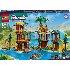 Friends 42631 -  La Cabane Dans l'Arbre de la Base de Loisirs - Set de Plein Air à Construire - 5 Mini-poupées et 5 Animaux