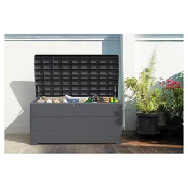 Coffre de rangement jardin - Résine - Gris - 416L