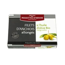 Filets d'anchois allongés à l'huile d'olive vierge extra bio (36g)