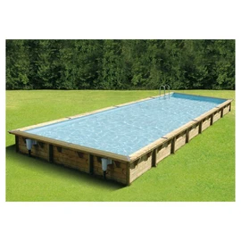 Piscine bois Linéa  500x1100 - H140cm - Liner Bleu