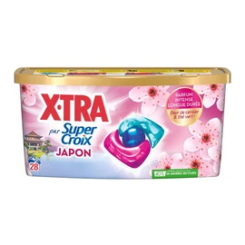 X.TRA Lessive capsules Japon Fleur de cerisier et thé vert (x28)