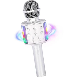 Micro Karaoké Bluetooth LED Q1191 - Silver