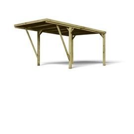 Carport toit plat - Bois traité autoclave - 16,5 m² - VICTOR MODERN