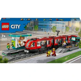 City 60423 - Le Tramway et la Station du Centre-ville - Véhicules pour Enfants Garçons et Filles dès 7 Ans, Idée Cadeau d'Anniversaire pour les Fans de Transport