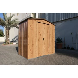 Abri de jardin métal imitation bois 2,47m² + kit ancrage inclus