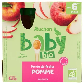 Gourde purée de fruits à la pomme dès 6 mois (4x85g)