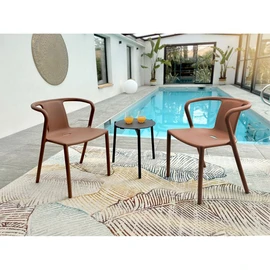 Fauteuil de jardin empilable - Polypropylène - Terracotta - DIEGO