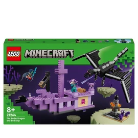 Minecraft 21264 - Le Dragon et le Navire de l'Ender - Jeu d'Aventure et d'Exploration - Set Inspiré des Jeux Vidéo - Jouet d'Explorateur
