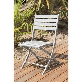 Chaise de jardin pliante - Aluminium - Gris - MARIUS