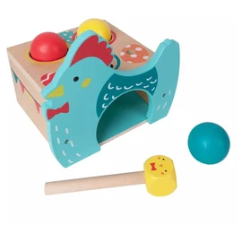 Poule en bois à frapper + marteau