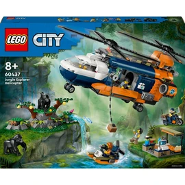 City 60437 - L'Hélicoptère de l'Explorateur de la Jungle au Camp de Base - Set de Jeu d'Aventure et Véhicules pour Enfants dès 8 Ans - Jouet de Construction - 5 Minifigurines et 3 Gorilles