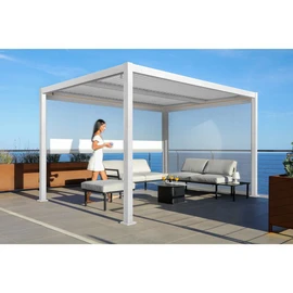 Pergola bioclimatique en aluminium 4x3 M BOULEAU - Blanc cérusé