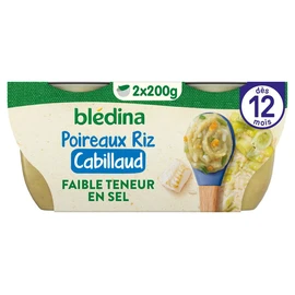 Bols crémeux de poireaux riz & cabillaud dès 12 mois (2x200g)
