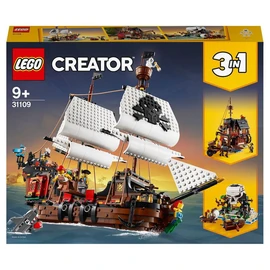 Creator 31109 Le bateau pirate -  Auberge et Île au Crâne, Jouet Créatif 3 en 1, pour Enfants de 9 Ans et Plus