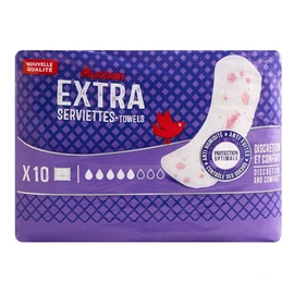 Serviettes hygiéniques extra sans ailettes (x10)