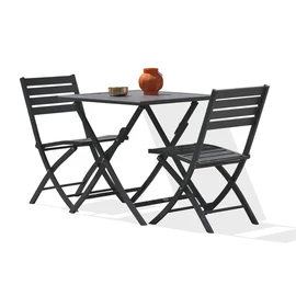 Salon de jardin - 2 places - Aluminium - Anthracite - MARIUS