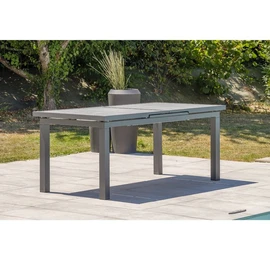 Table de jardin - 8/10 places - Céramique/aluminium - Anthracite - VENISE
