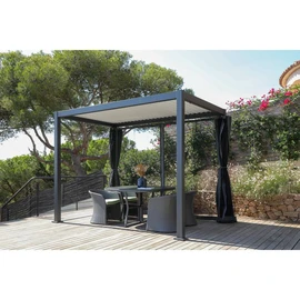 Ensemble de rideaux + moustiquaires pour pergola bioclimatique 3x2M - Gris Anthracite
