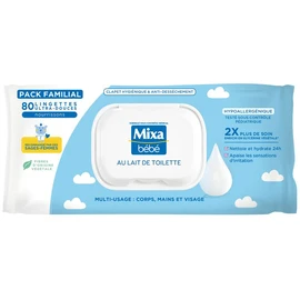 Lingettes ultra-douces au lait de toilette (x80)