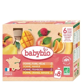 Compote pommes framboises bio dès 6 mois (8x90g)