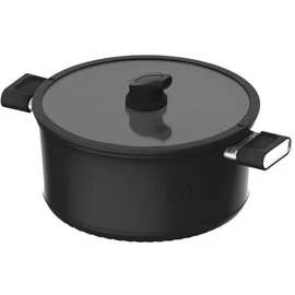 Faitout aluminium forgé 28cm avec couvercle en verre tous feux dont induction