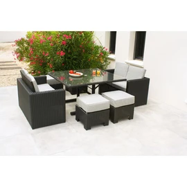 Salon de jardin encastrable 8 personnes noir OCEANE