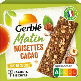 Barres de céréales cacao noisette (120g)