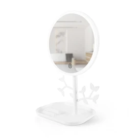 Miroir de table LED avec porte-bijoux MIZO - Blanc