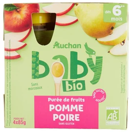 Gourde purée de fruits à la pomme poire dès 6 mois (4x85g)