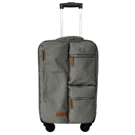 Valise souple polyester gris 8 roues 50x30x19cm Eco