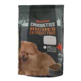 Croquettes riche en poulet frais avec de l'huile de poisson pour chien (1,5kg)