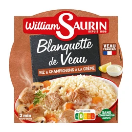 Blanquette de veau avec riz et champignons à la crème (285g)
