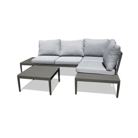 Salon de jardin d'angle - 4 places - Aluminium - Anthracite - ANKARA
