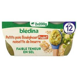 Bols petits pois boulghour & poulet noisette de beurre dès 12 mois (2x200g)