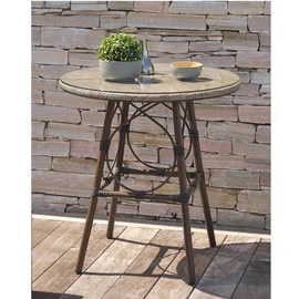Table de jardin - 2 places - Aluminium - Marron - USHAIA
