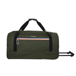Sac de voyage à roulettes polyester kaki 2 roues 65x33x14cm