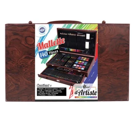 Malette en bois avec tiroir 140 PCS 38X23,5X7,5cm