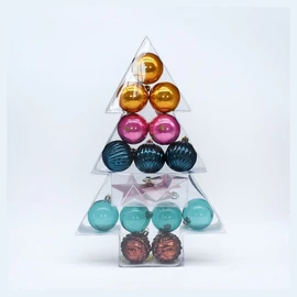 Lot de 17 boules de Noël en plastique 5 cm Forêt Enchantée