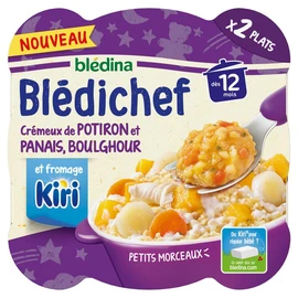 Blédichef assiette de crémeux de potiron panais boulghour et fromage kiri dès 12 mois (2x230g)