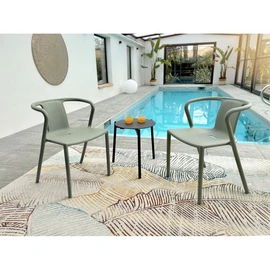 Fauteuil de jardin empilable - Polypropylène - Vert olive - DIEGO
