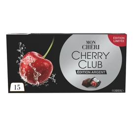 Cherry Club bouchées de chocolat noir fourrées à la cerise et vodka édition limitée argent (157g)
