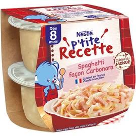 P'tite recette Bols spaghetti façon carbonara dès 8 mois (2x200g)