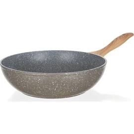 Wok aluminium 30 cm tous feux dont induction effet pierre
